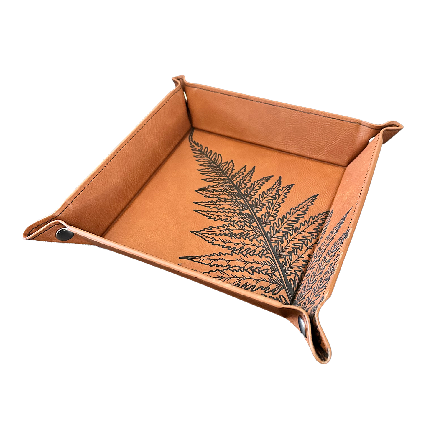 Vintage Fern | Dice Tray | Valet Tray | Key Tray | Vegan Leather