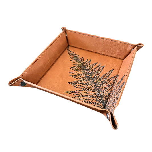 Vintage Fern | Dice Tray | Valet Tray | Key Tray | Vegan Leather