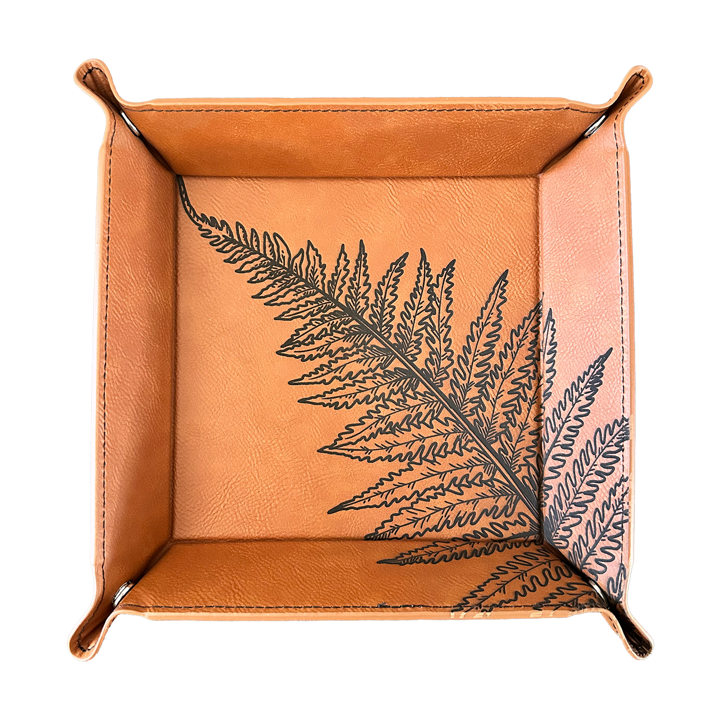 Vintage Fern | Dice Tray | Valet Tray | Key Tray | Vegan Leather