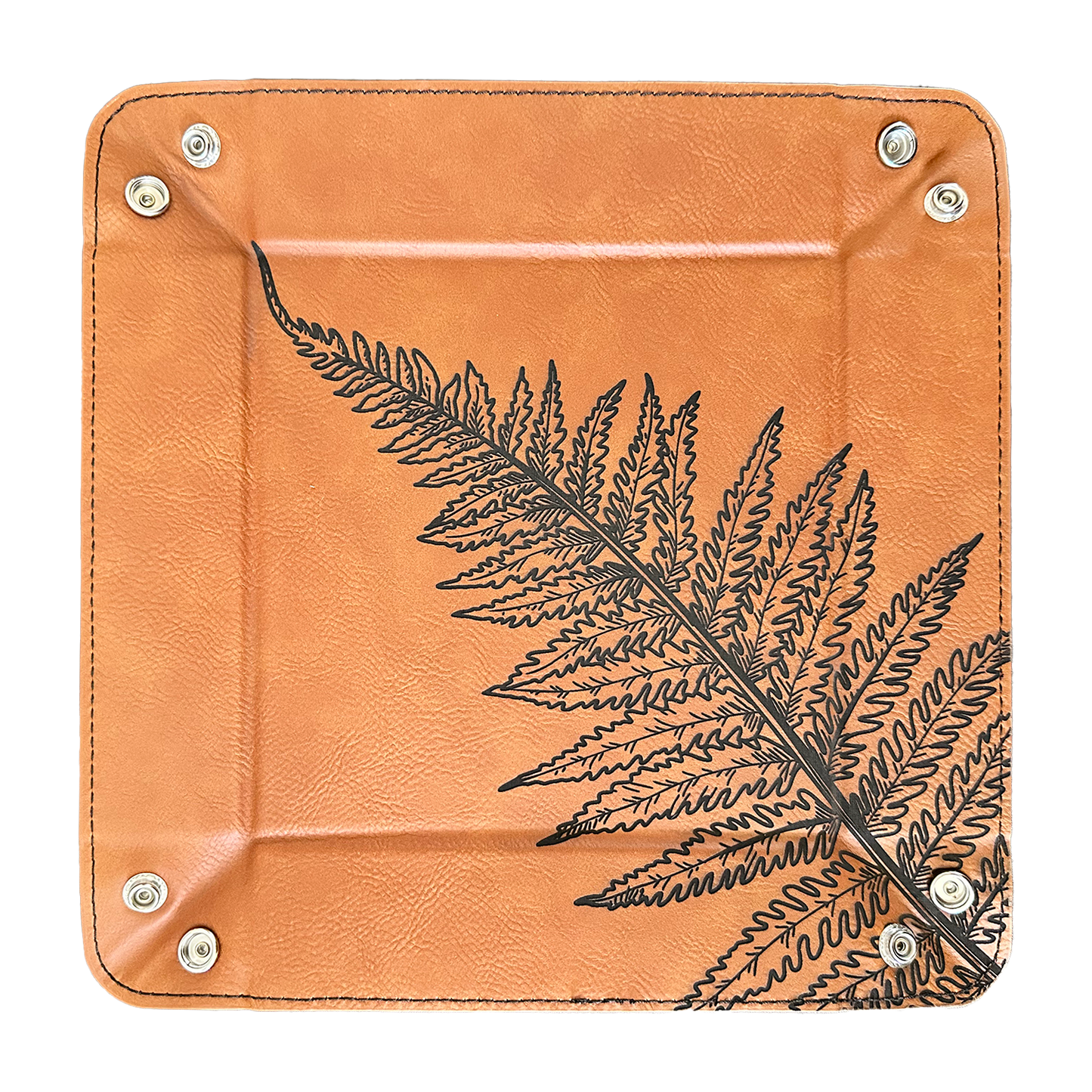 Vintage Fern | Dice Tray | Valet Tray | Key Tray | Vegan Leather