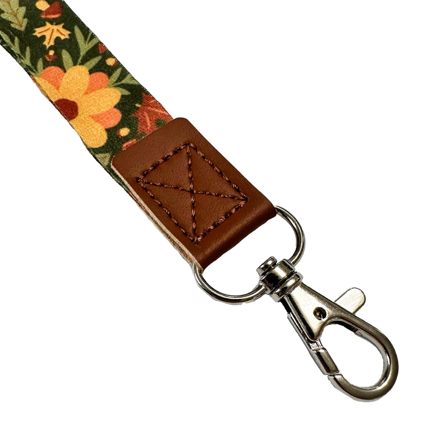 Fall Botanicals 3/4" Lanyard ┃ Leatherette End & Nickel Lobster Claw Hardware