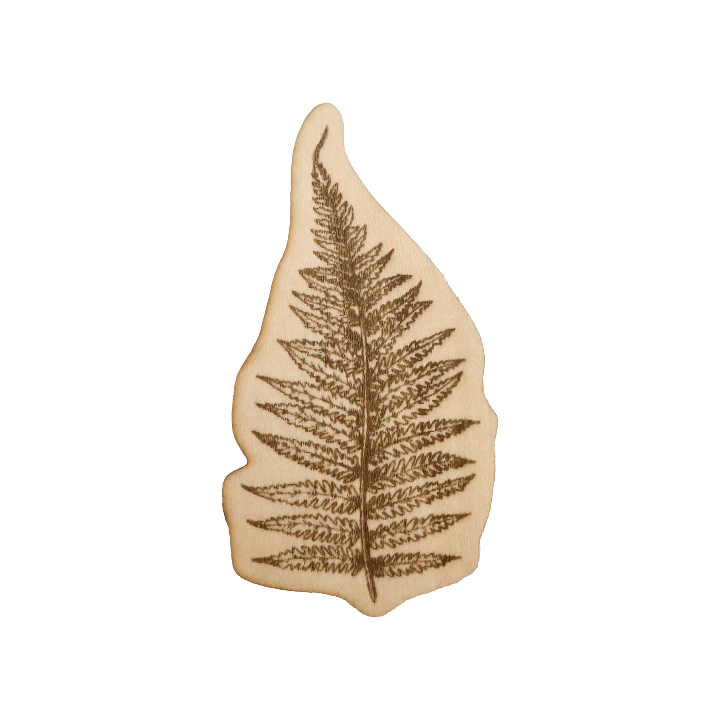 Fern Leaf - Basswood Engraved Magnet