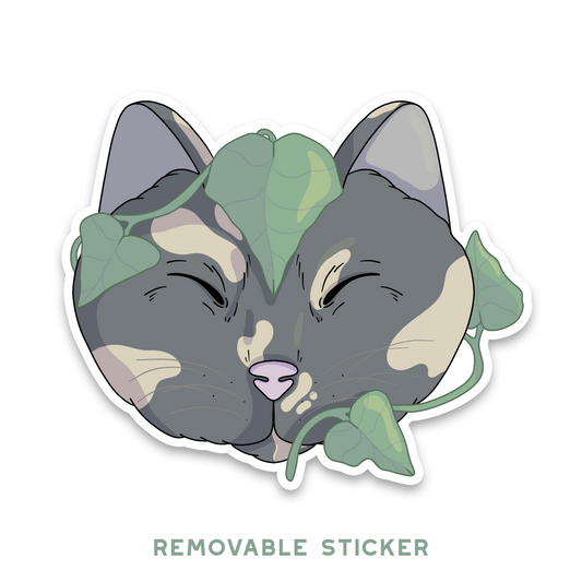 Plant Cat │ 3" Removable Vinyl Sticker - Matte