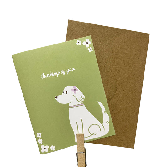 Doggie Doodle - Thinking of You ┃ Greeting Card w/ Kraft Envelope