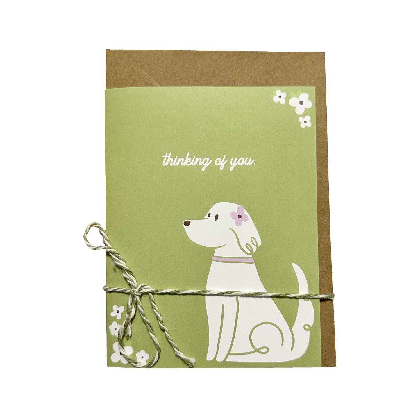 Doggie Doodle - Thinking of You ┃ Greeting Card w/ Kraft Envelope