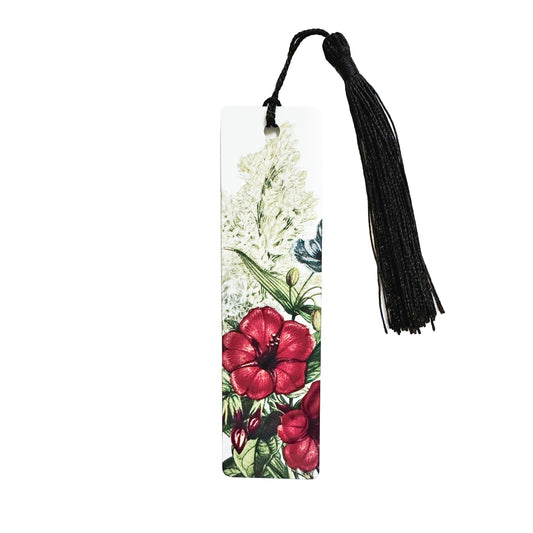 Wildflowers Red | Metal Bookmark w/ Black Tassel