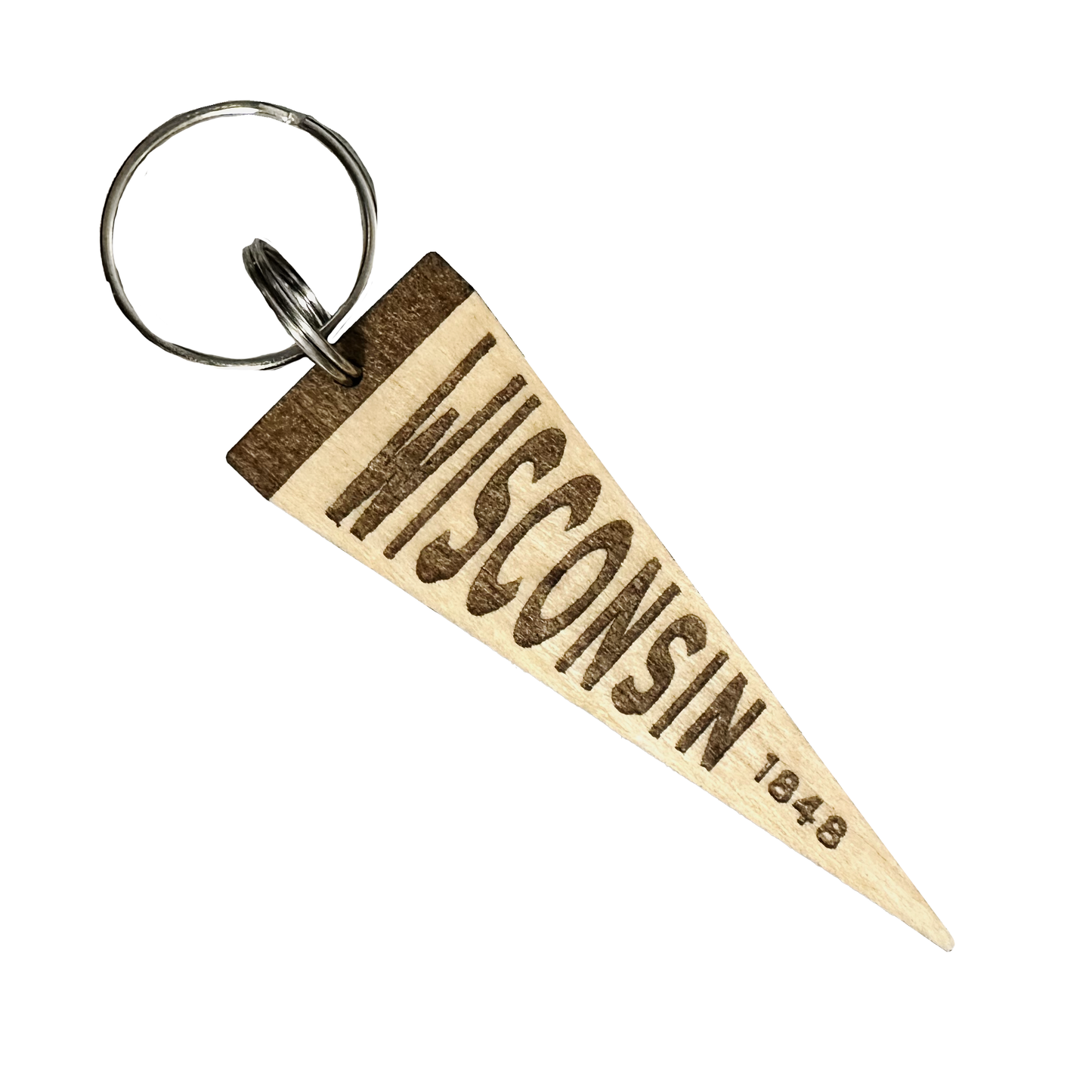 Wisconsin 1848 | Wooden Pennant Key Chain